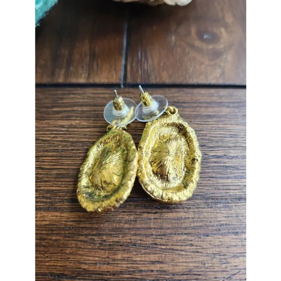 🦃50% OFF $20🦃Gold, White, and Gray Crystal Earrings With Push Back - Picture 6 of 7